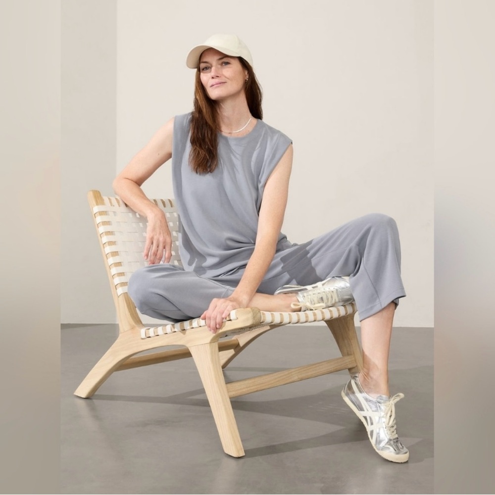 Athleta Seasoft Tank Sweatshirt | Coastline Blue Gray | XS